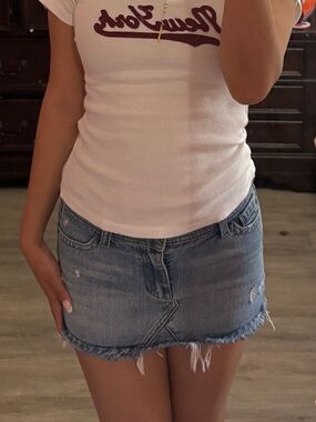 Hollister vintage Y2K denim mini skirt